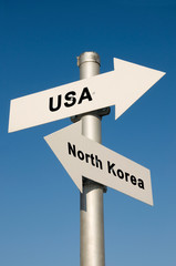 north korea vs. USA - Symbol Foto