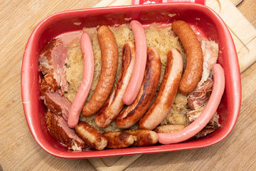 Central and Eastern European cuisines choucroute - sauerkraut with riesling
