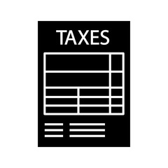 Tax form glyph icon