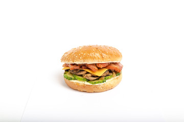 burger on white background