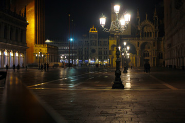 Fototapeta na wymiar Venice night square. San Marco square