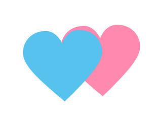 Two lovers' hearts (he and she). Love, romance, happiness, spring.