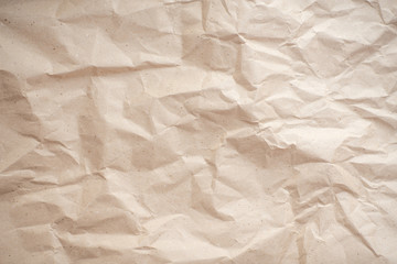 crumpled brown textured old paper, background