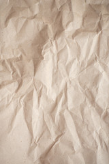 crumpled brown textured old paper, background