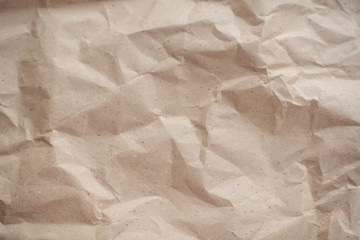 crumpled brown textured old paper, background