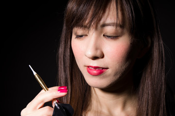 Obraz premium ダーツをする女性