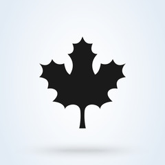 Maple leaf vector icon. flat maple leaf icon isolated on white