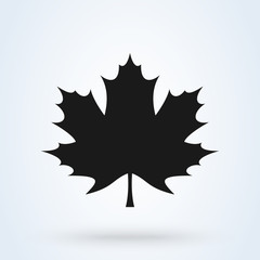 Maple leaf vector icon. flat maple leaf icon isolated on white