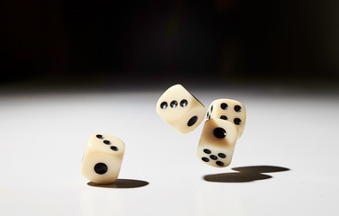 dices on black background