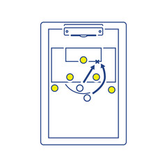 Icon of football coach tablet with game plan