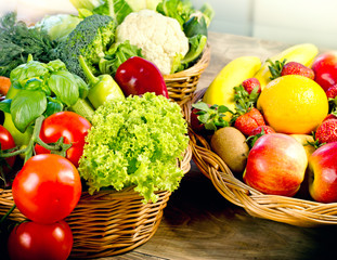 A healthy diet based on fresh organic fruits and vegetables