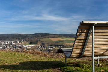 bench on a hill