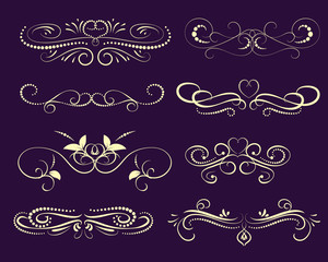 Set of decorative florish dividers, borders
