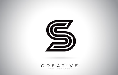 S Letter Monogram Logo Design. Modern S Icon With Creative Beautiful Black Monogram Design.