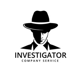 detective investigation service vector icon logo design