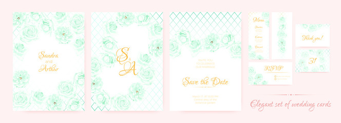 Wedding Invitation, Cards Templates Set.