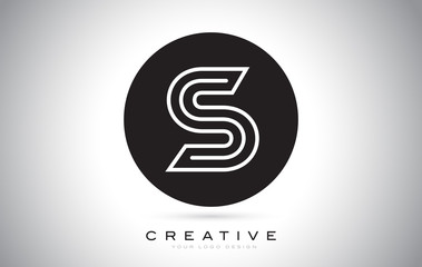 S Letter Monogram Logo Design. Modern S Icon With Creative Beautiful Black Monogram Design.