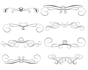 Fototapeta premium Set of decorative florish dividers, borders