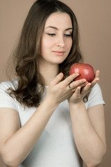 girl with an apple