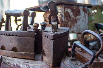 Old metal irons.