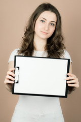 Naklejka premium a girl is very positive