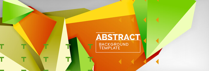 Triangles polygonal background, vector 3d poly template