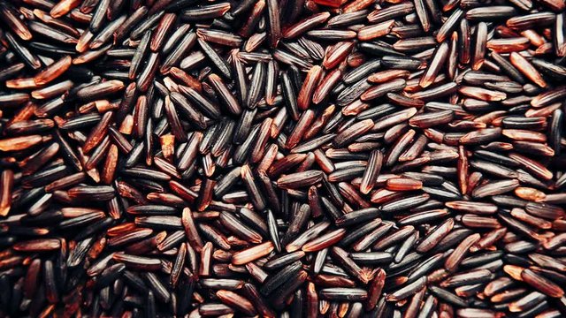 Black rice as natural food background. Top view. Healthy diet gluten free
