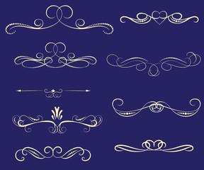 Set of decorative florish dividers, borders