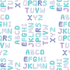 Nursery seamless pattern with Alphabet letters