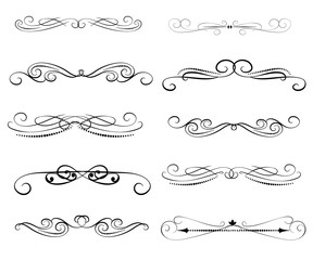 Obraz premium Set of decorative florish dividers, borders