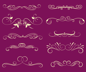 Set of decorative florish dividers, borders