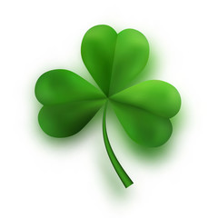 Green Tree Leaf Clovers. Irish Lucky and success symbols. Vector illustration