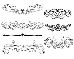 Set of decorative florish dividers, borders