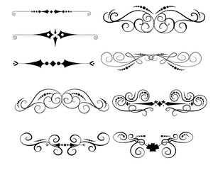 Set of decorative florish dividers, borders