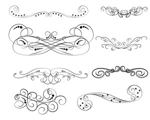 Set of decorative florish dividers, borders