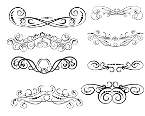 Fototapeta premium Set of decorative florish dividers, borders