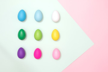 Colorful Easter egg decoration. Spring season concept. Happy Easter Day.