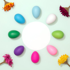 Colorful Easter egg decoration. Spring season concept. Happy Easter Day.
