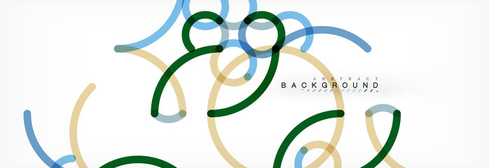 Curly lines abstract background, color overlapping linear texture