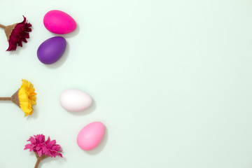 Colorful Easter egg decoration. Spring season concept. Happy Easter Day.
