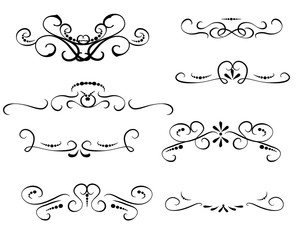 Obraz premium Set of decorative florish dividers, borders
