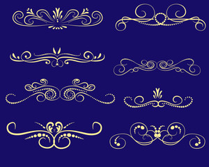 Set of decorative florish dividers, borders