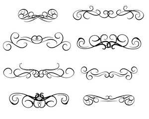 Obraz premium Set of decorative florish dividers, borders