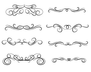 Set of decorative florish dividers, borders