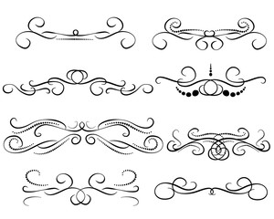 Obraz premium Set of decorative florish dividers, borders