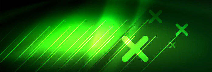 Abstract neon glowing light background. Dark background with lights. Abstract background with neon lights, night view.