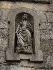 Fototapeta premium Detail of the Santiago church of the Puebla of the Dean in Puebla del Caraminal