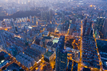 Top view of Hong Kong old town