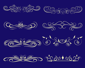 Set of decorative florish dividers, borders