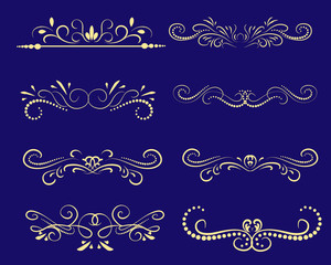 Set of decorative florish dividers, borders